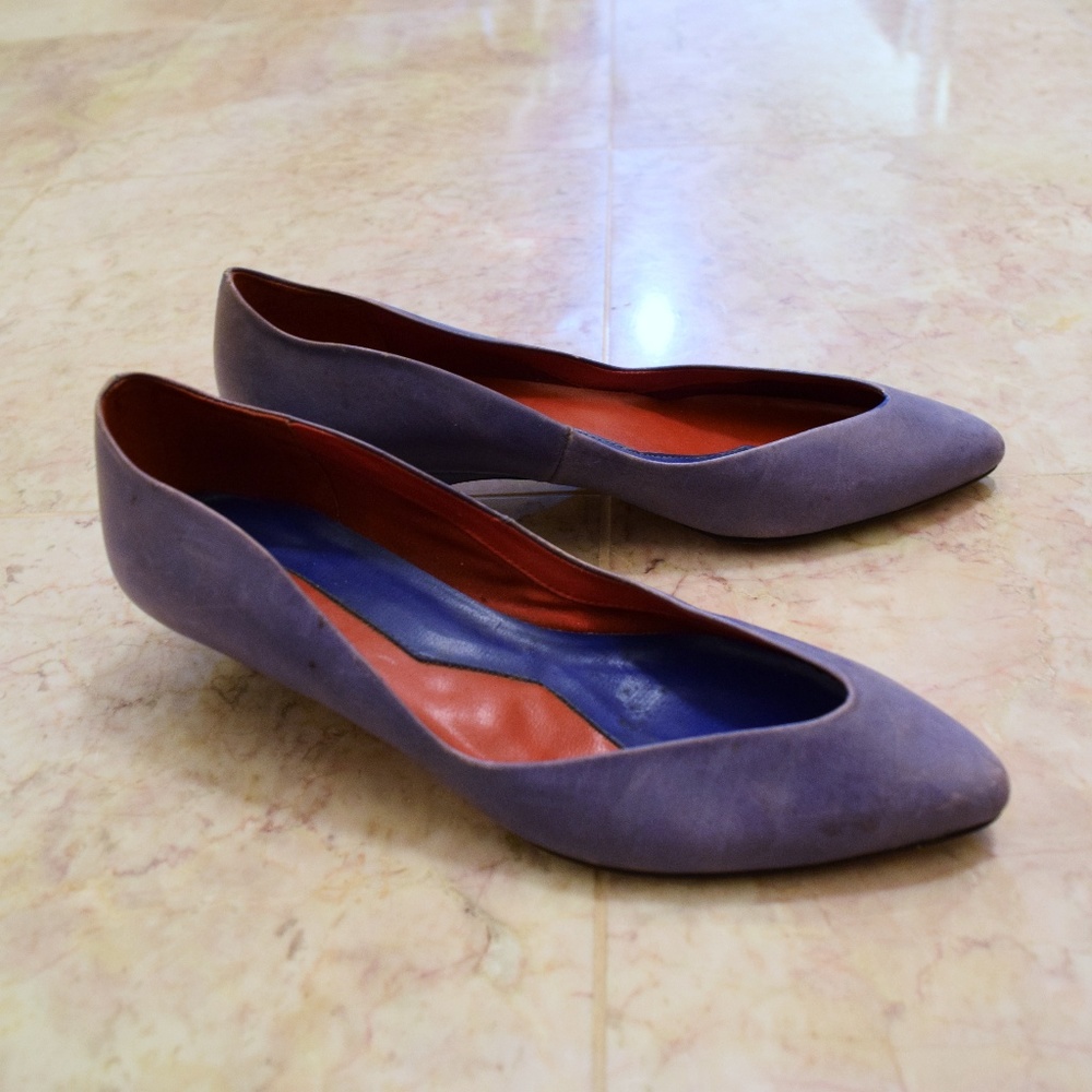 ADORIS Vintage Blue Pointed Toe Kitten Heel | Size 6